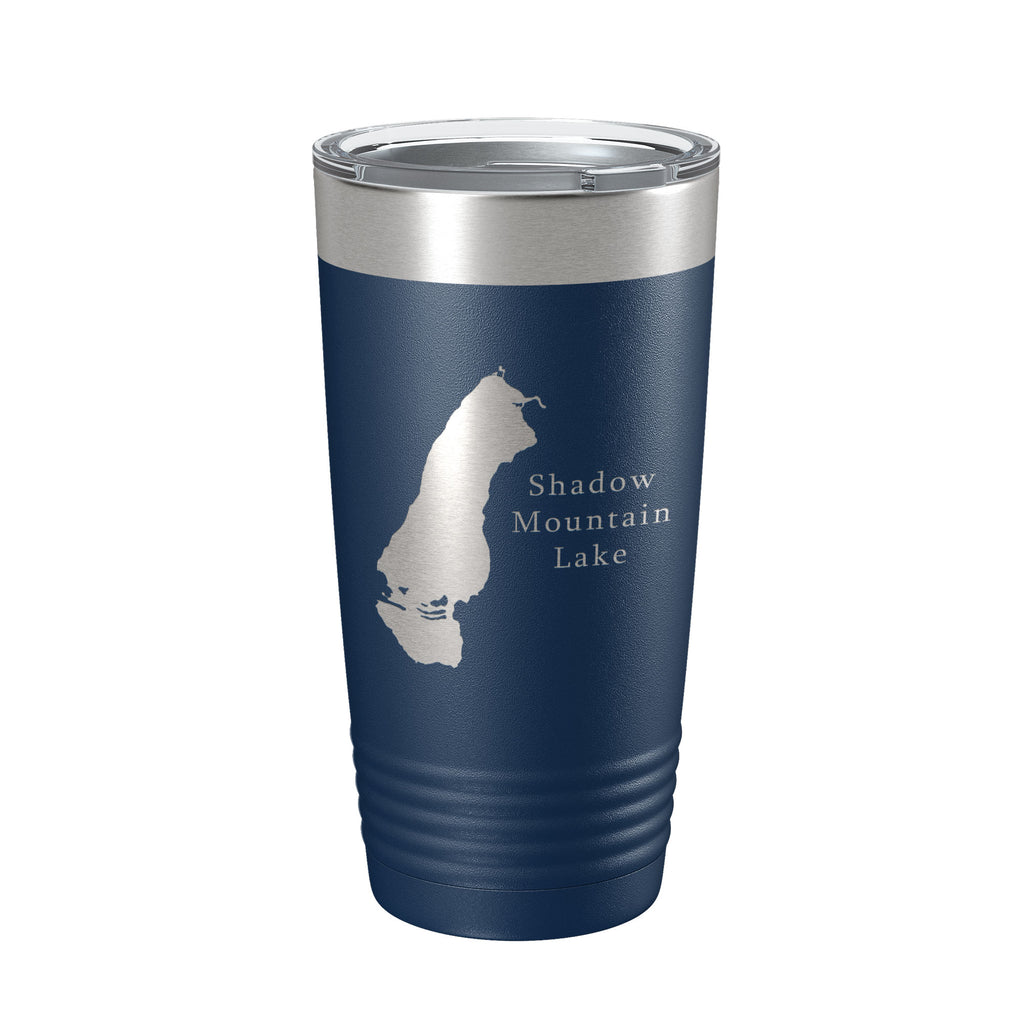 Shadow Mountain Lake Map Tumbler Travel Mug Insulated Laser Engraved Coffee Cup Colorado 20 oz