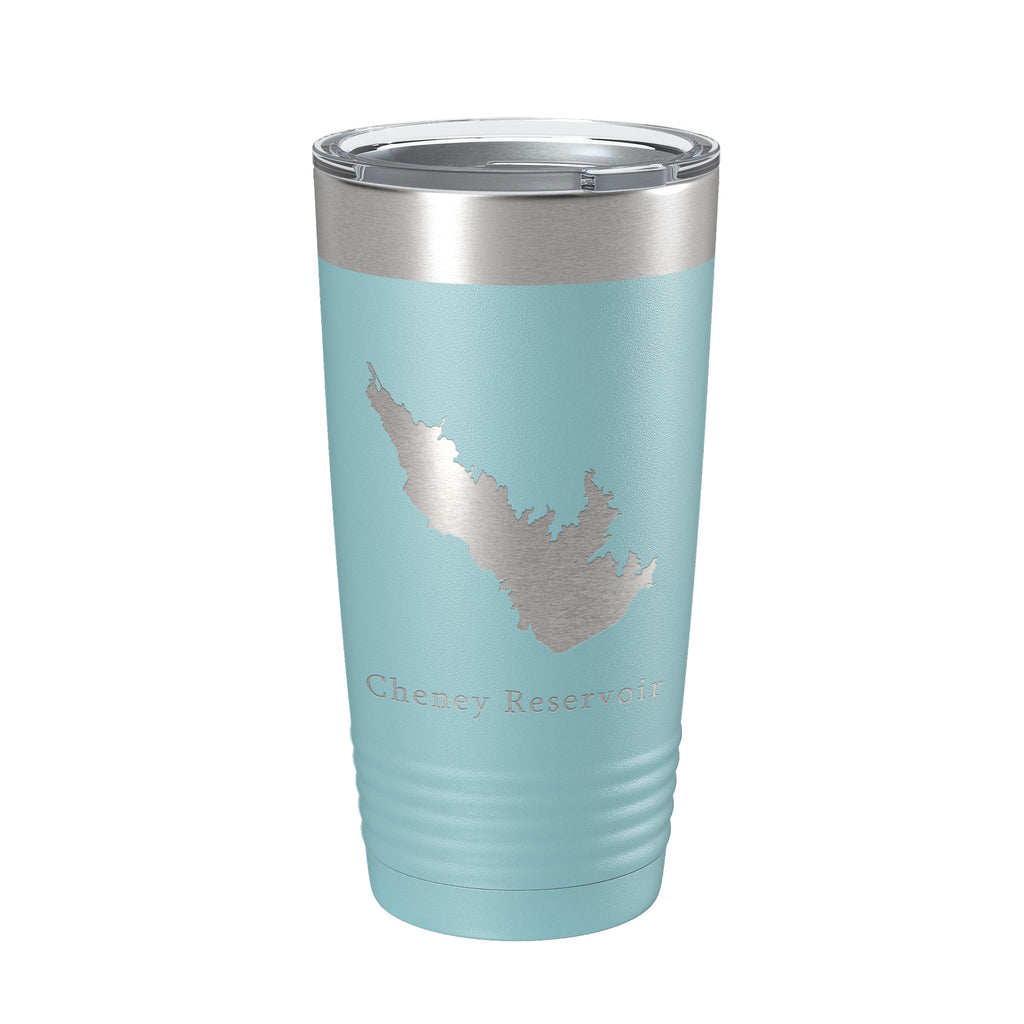 Cheney Reservoir Tumbler Lake Map Travel Mug Insulated Laser Engraved Coffee Cup Kansas 20 oz