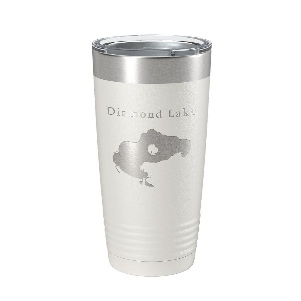 Diamond Lake Map Tumbler Travel Mug Insulated Laser Engraved Coffee Cup Michigan 20 oz