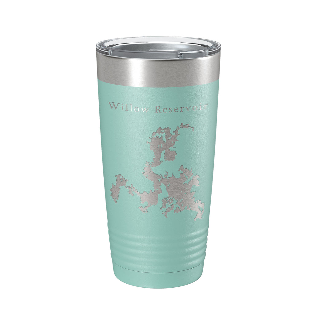 Willow Reservoir Tumbler Lake Map Travel Mug Insulated Laser Engraved Coffee Cup Wisconsin 20 oz