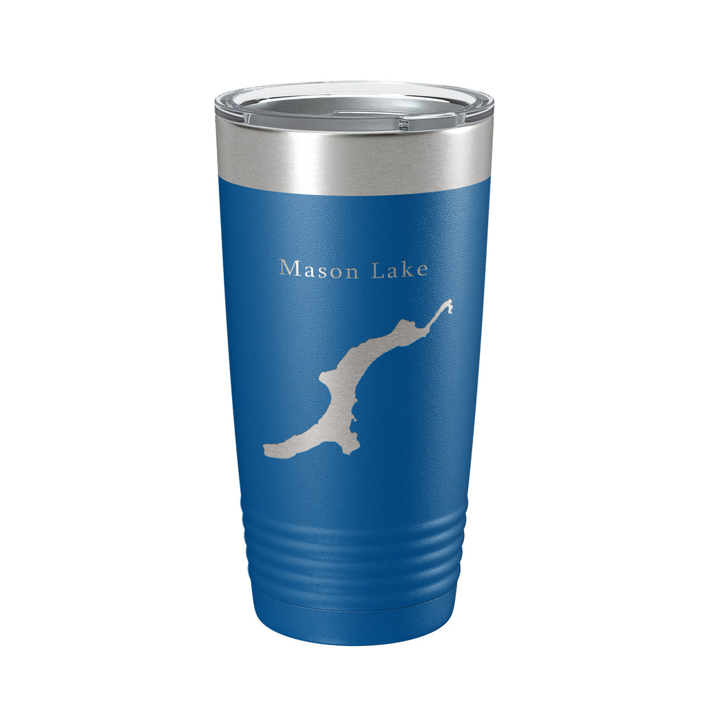 Mason Lake Map Tumbler Travel Mug Insulated Laser Engraved Coffee Cup Washington 20 oz