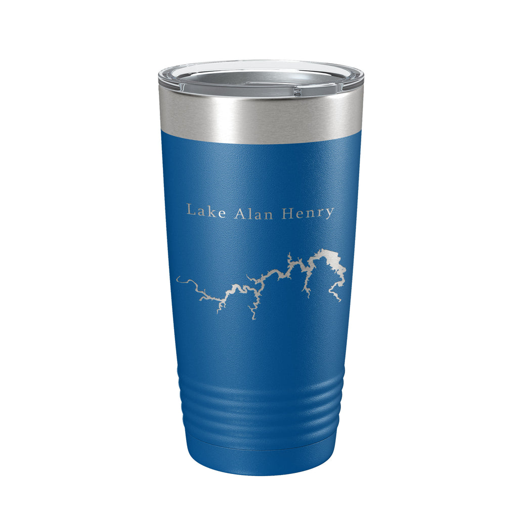 Lake Alan Henry Map Tumbler Travel Mug Insulated Laser Engraved Coffee Cup Texas 20 oz