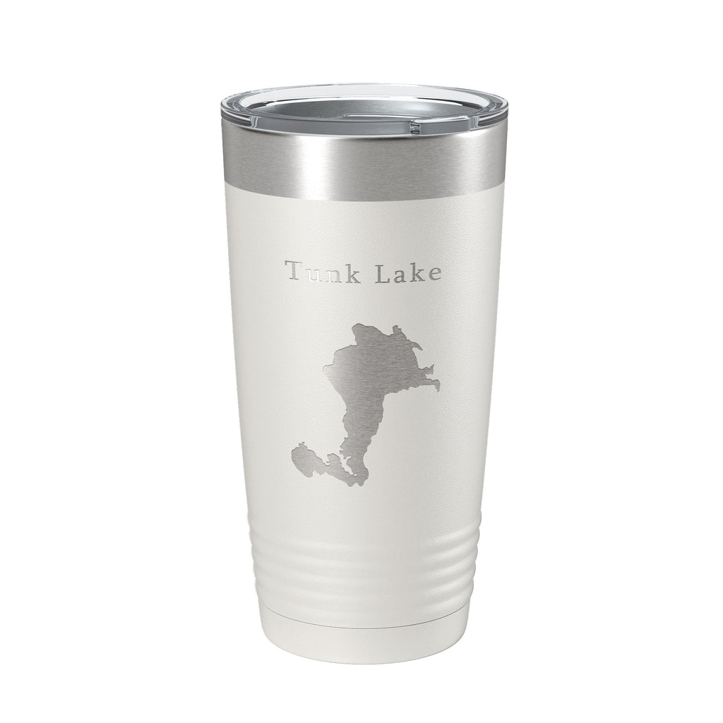 Tunk Lake Map Tumbler Travel Mug Insulated Laser Engraved Coffee Cup Maine 20 oz