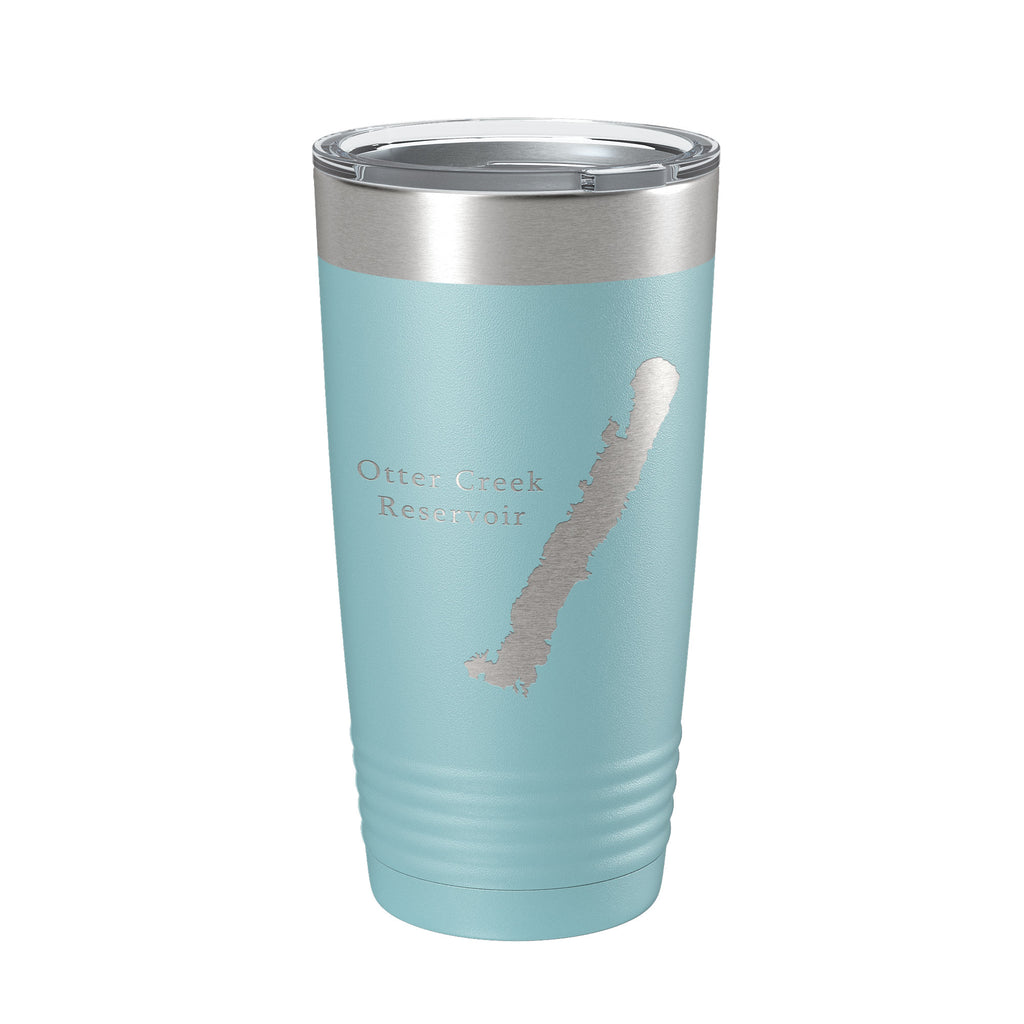 Otter Creek Reservoir Tumbler Lake Map Travel Mug Insulated Laser Engraved Coffee Cup Utah 20 oz