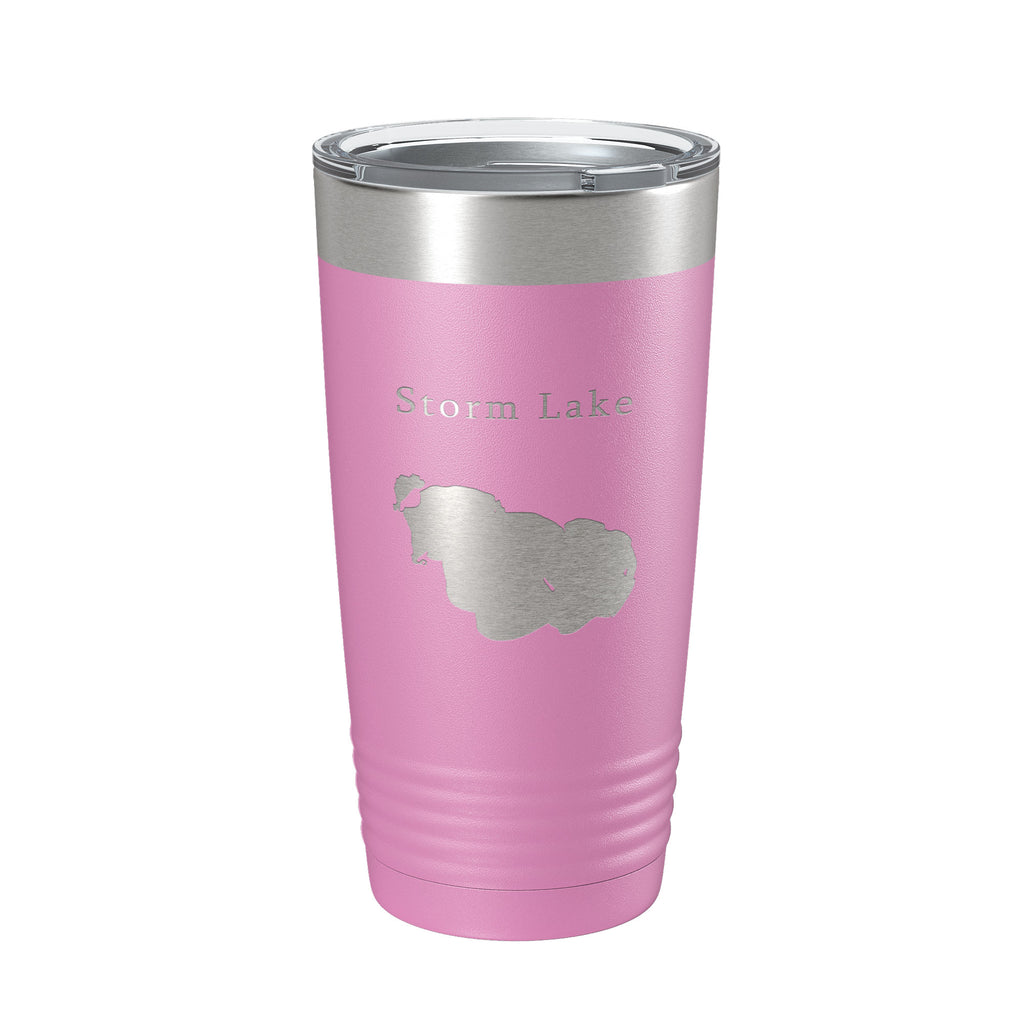 Storm Lake Map Tumbler Travel Mug Insulated Laser Engraved Coffee Cup Iowa 20 oz