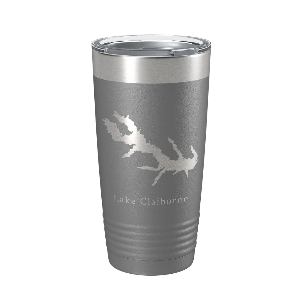 Lake Claiborne Map Tumbler Travel Mug Insulated Laser Engraved Coffee Cup Louisiana 20 oz