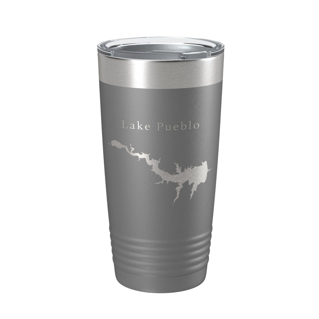 Lake Pueblo Map Tumbler Travel Mug Insulated Laser Engraved Coffee Cup Colorado 20 oz