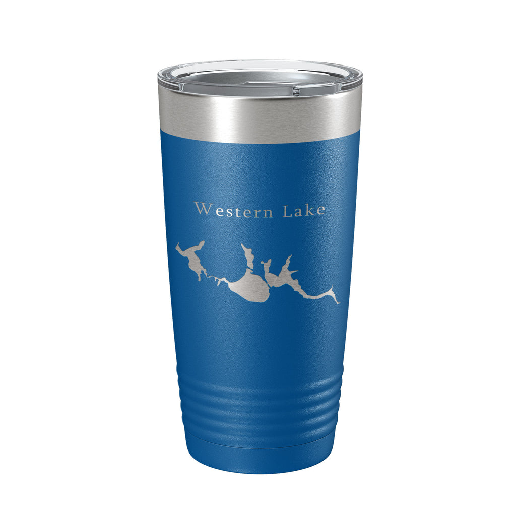 Western Lake Map Tumbler Travel Mug Insulated Laser Engraved Coffee Cup Florida 20 oz