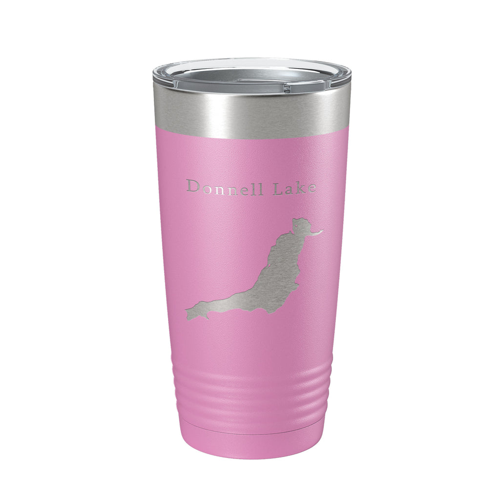 Donnell Lake Map Tumbler Travel Mug Insulated Laser Engraved Coffee Cup California 20 oz