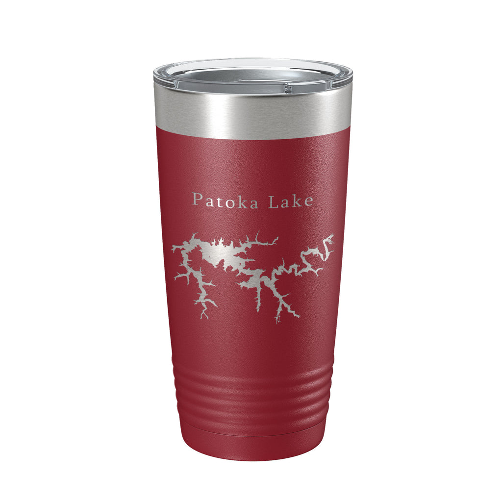 Patoka Lake Map Tumbler Travel Mug Insulated Laser Engraved Coffee Cup Indiana 20 oz