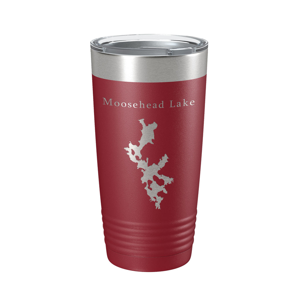 Moosehead Lake Map Tumbler Travel Mug Insulated Laser Engraved Coffee Cup Maine 20 oz