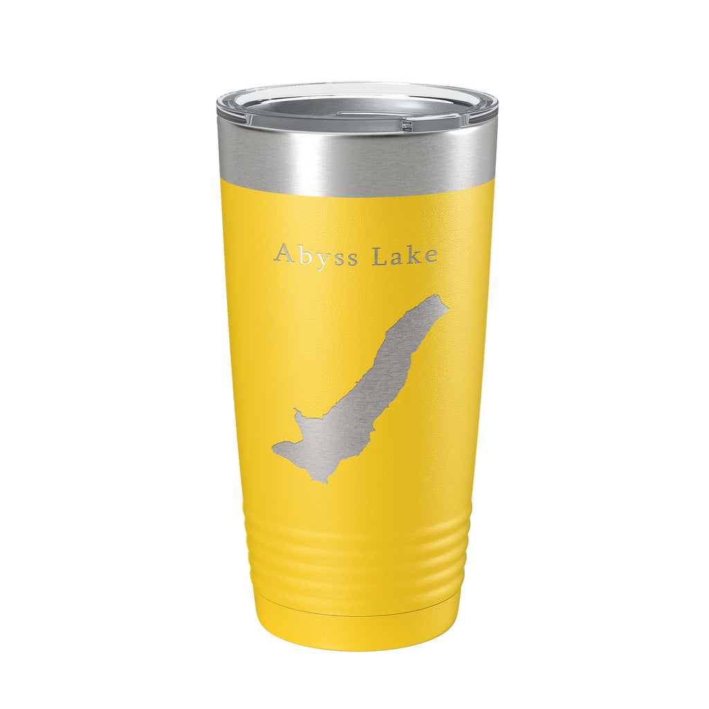 Abyss Lake Map Tumbler Travel Mug Insulated Laser Engraved Coffee Cup Alaska 20 oz