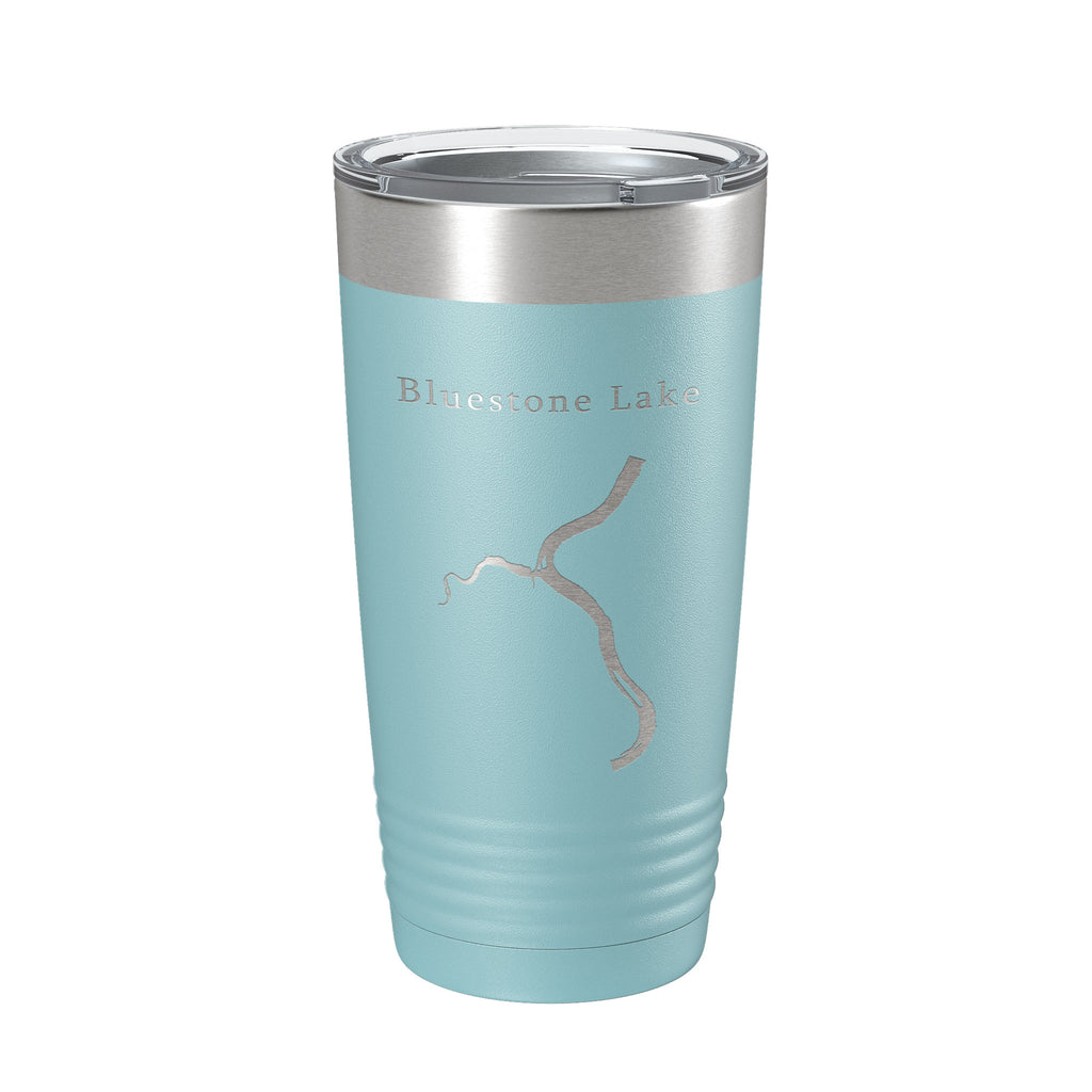 Bluestone Lake New River Map Tumbler Travel Mug Insulated Laser Engraved Coffee Cup West Virginia 20 oz