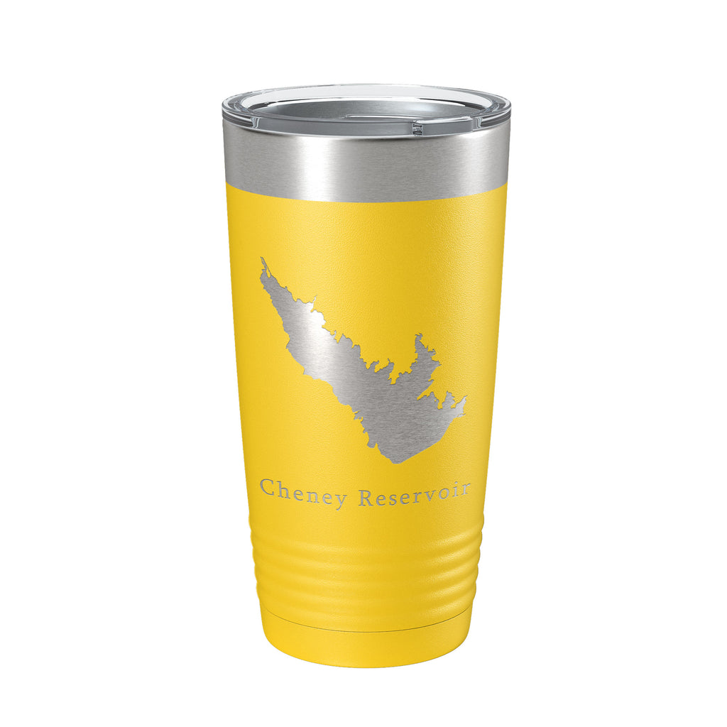 Cheney Reservoir Tumbler Lake Map Travel Mug Insulated Laser Engraved Coffee Cup Kansas 20 oz