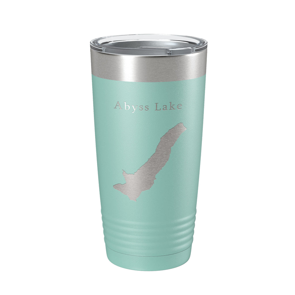 Abyss Lake Map Tumbler Travel Mug Insulated Laser Engraved Coffee Cup Alaska 20 oz