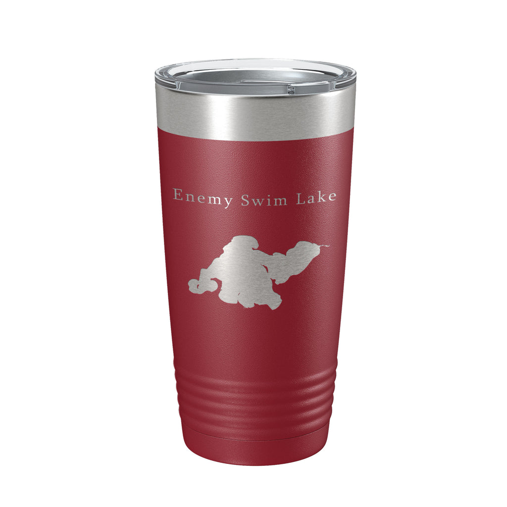 Enemy Swim Lake Map Tumbler Travel Mug Insulated Laser Engraved Coffee Cup South Dakota 20 oz