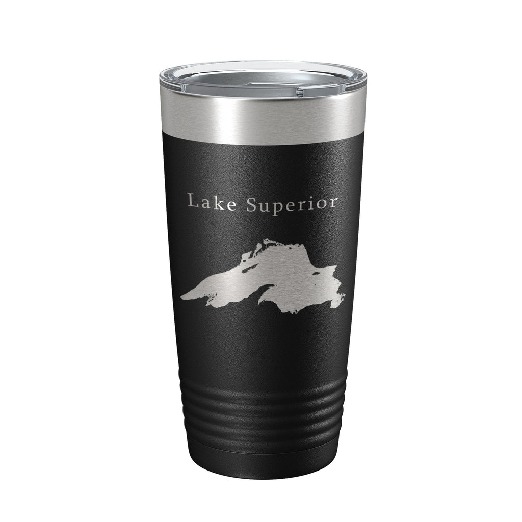 Lake Superior Map Tumbler Travel Mug Insulated Laser Engraved Coffee Cup Michigan Minnesota Wisconsin 20 oz