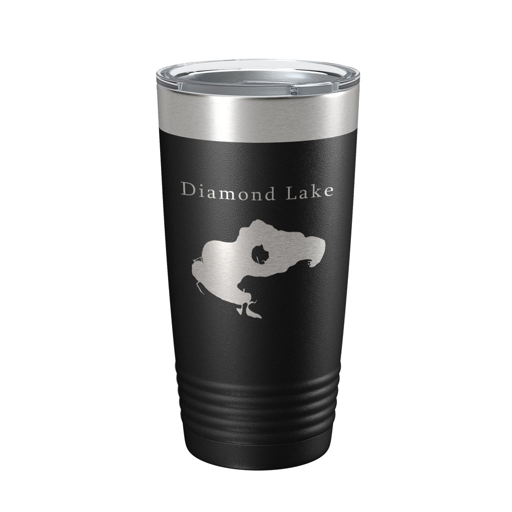 Diamond Lake Map Tumbler Travel Mug Insulated Laser Engraved Coffee Cup Michigan 20 oz