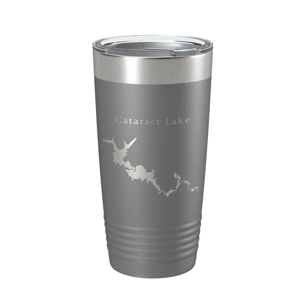 Cataract Lake Map Tumbler Travel Mug Insulated Laser Engraved Coffee Cup Indiana 20 oz