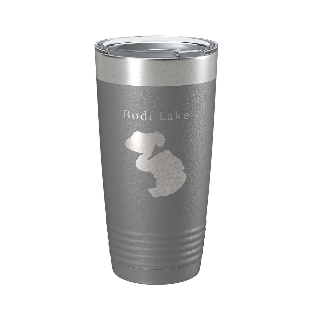 Bodi Lake Map Tumbler Travel Mug Insulated Laser Engraved Coffee Cup Michigan 20 oz