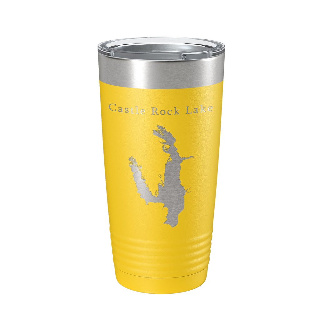 Castle Rock Lake Map Tumbler Travel Mug Insulated Laser Engraved Coffee Cup Wisconsin 20 oz