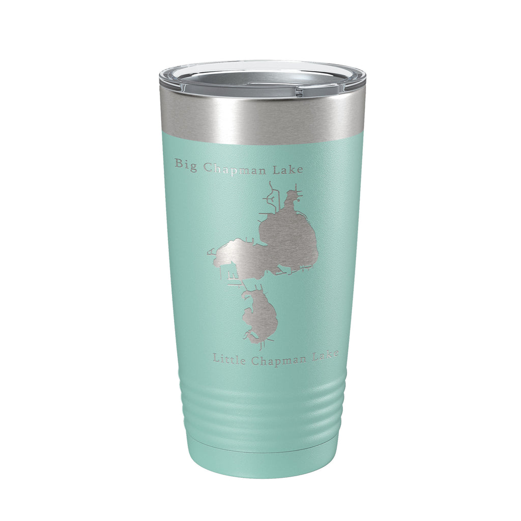 Chapman Lakes Map Tumbler Travel Mug Insulated Laser Engraved Coffee Cup Indiana 20 oz