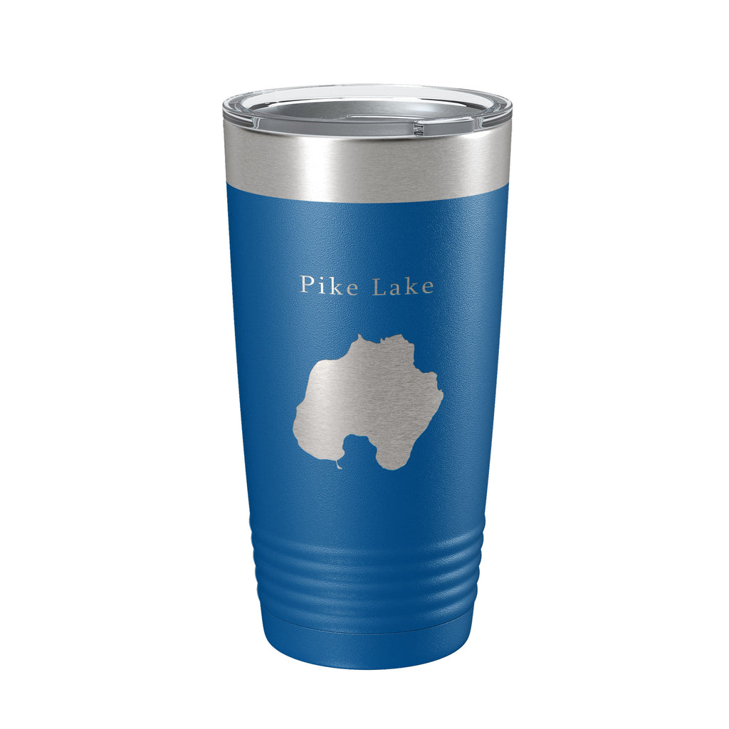 Pike Lake Map Tumbler Travel Mug Insulated Laser Engraved Coffee Cup Washington County Wisconsin 20 oz