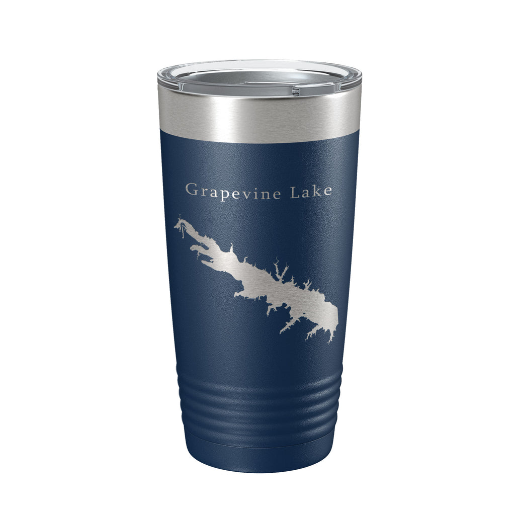 Grapevine Lake Map Tumbler Travel Mug Insulated Laser Engraved Coffee Cup Texas 20 oz