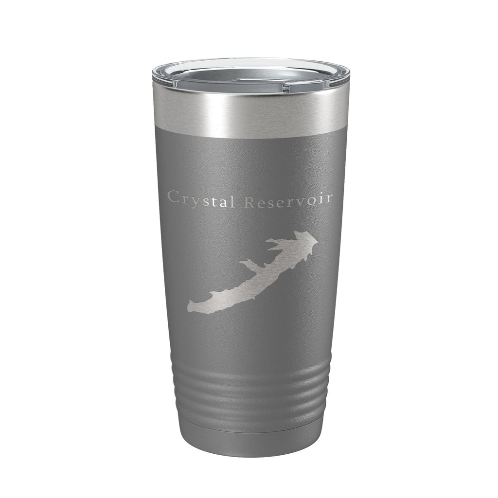 Crystal Reservoir Tumbler Lake Map Travel Mug Insulated Laser Engraved Coffee Cup Colorado 20 oz