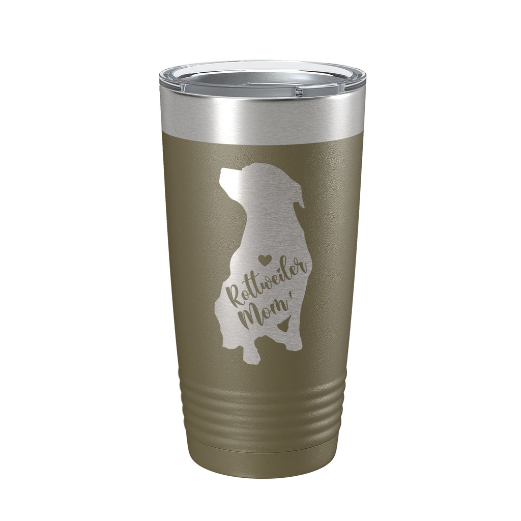 Rottweiler Mom Tumbler Dog Travel Mug Gift Insulated Laser Engraved Coffee Cup Rottie 20 oz