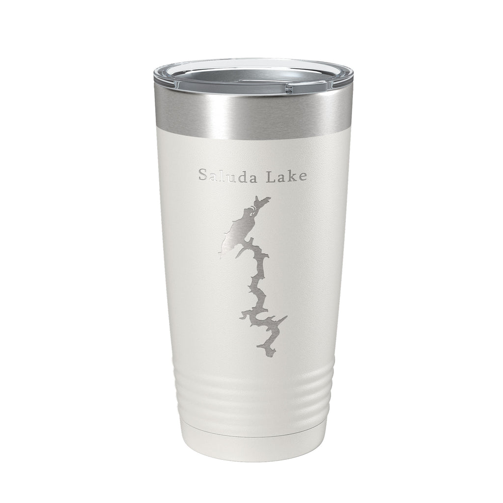 Saluda Lake Map Tumbler Travel Mug Insulated Laser Engraved Coffee Cup South Carolina 20 oz