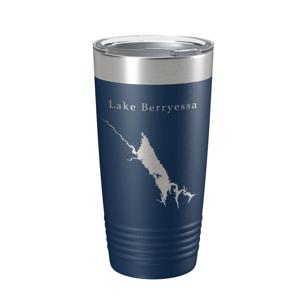 Lake Berryessa Map Tumbler Travel Mug Insulated Laser Engraved Coffee Cup California 20 oz