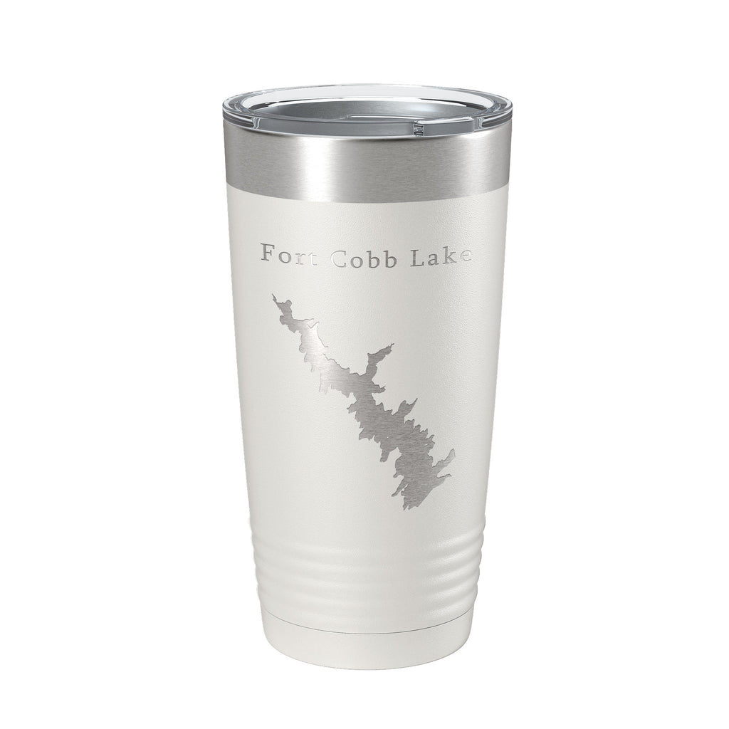 Fort Cobb Lake Map Tumbler Travel Mug Insulated Laser Engraved Coffee Cup Oklahoma 20 oz