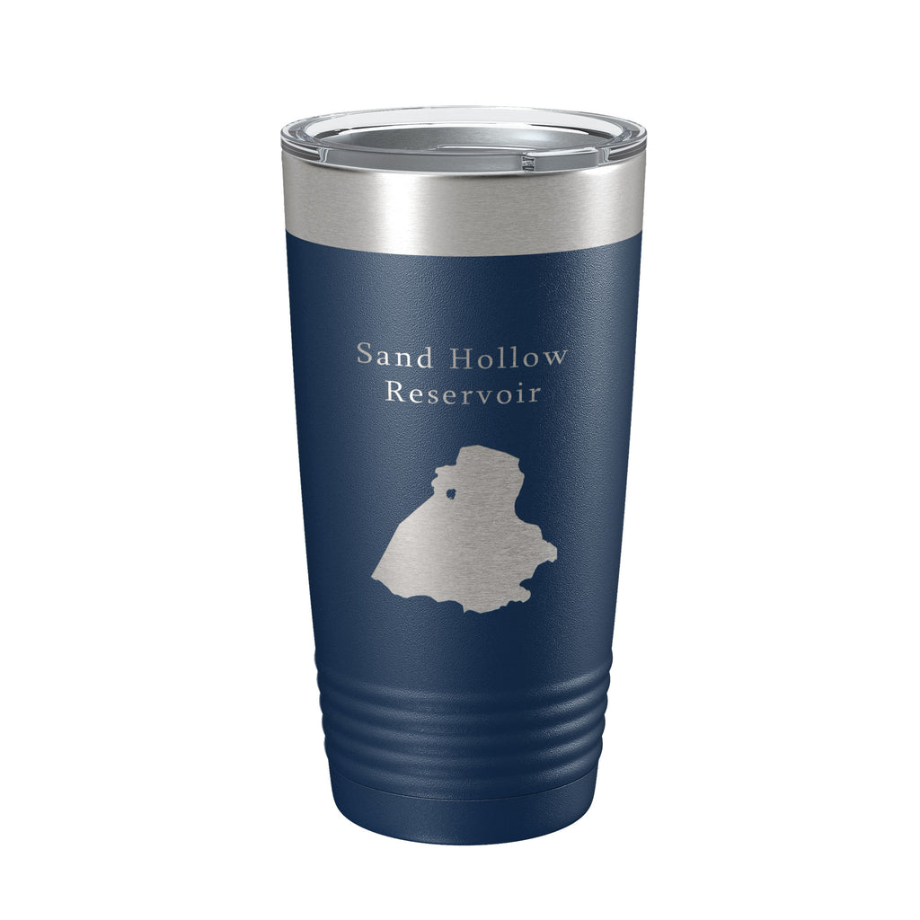 Sand Hollow Reservoir Tumbler Lake Map Travel Mug Insulated Laser Engraved Coffee Cup Utah 20 oz