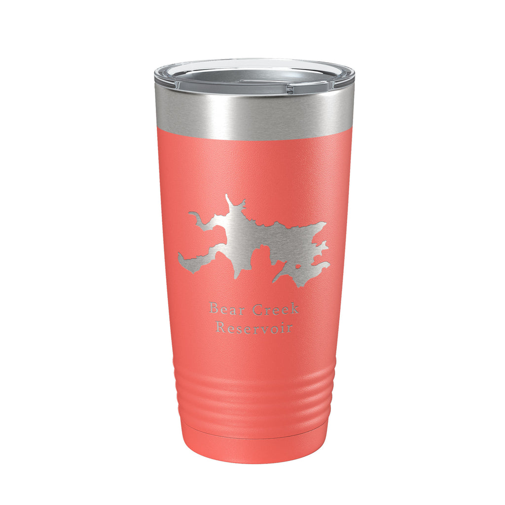 Bear Creek Reservoir Map Tumbler Travel Mug Insulated Laser Engraved Coffee Cup Lake Athens Jefferson Georgia 20 oz