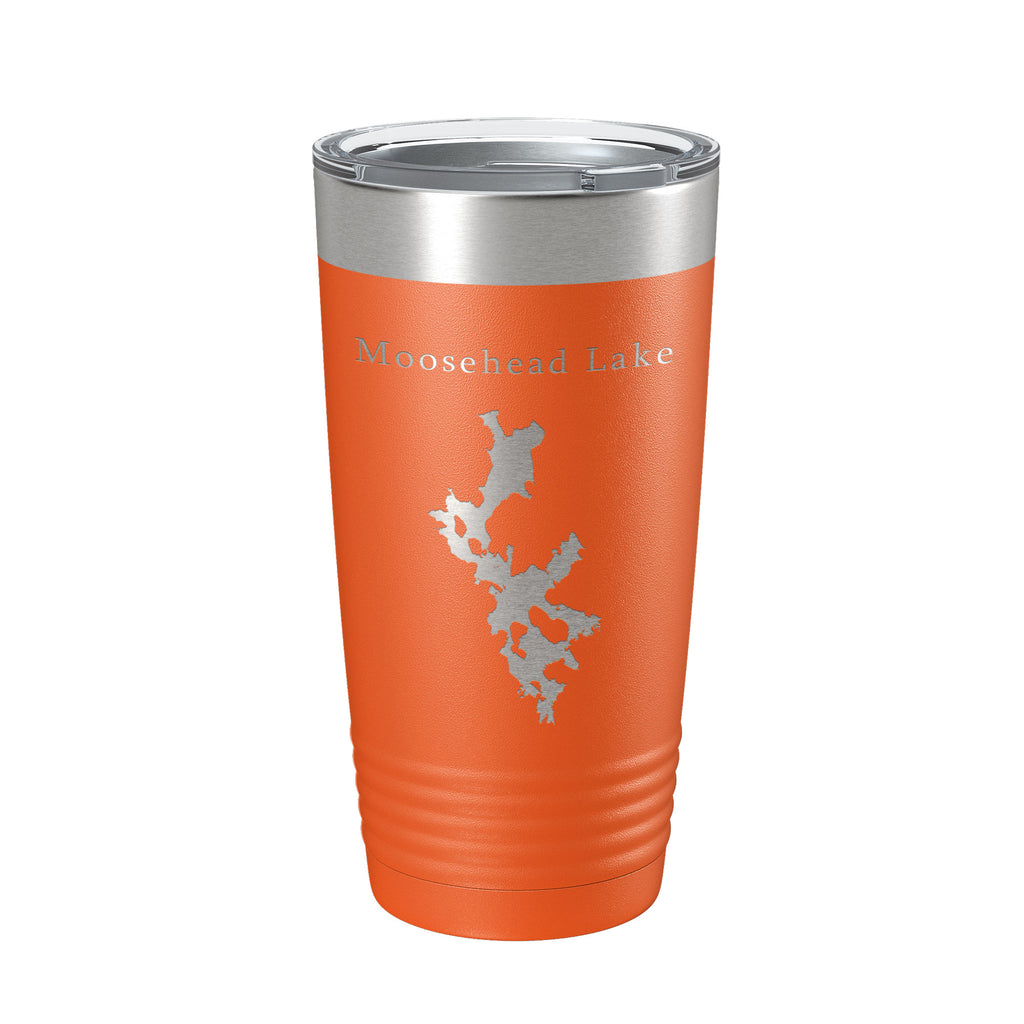 Moosehead Lake Map Tumbler Travel Mug Insulated Laser Engraved Coffee Cup Maine 20 oz