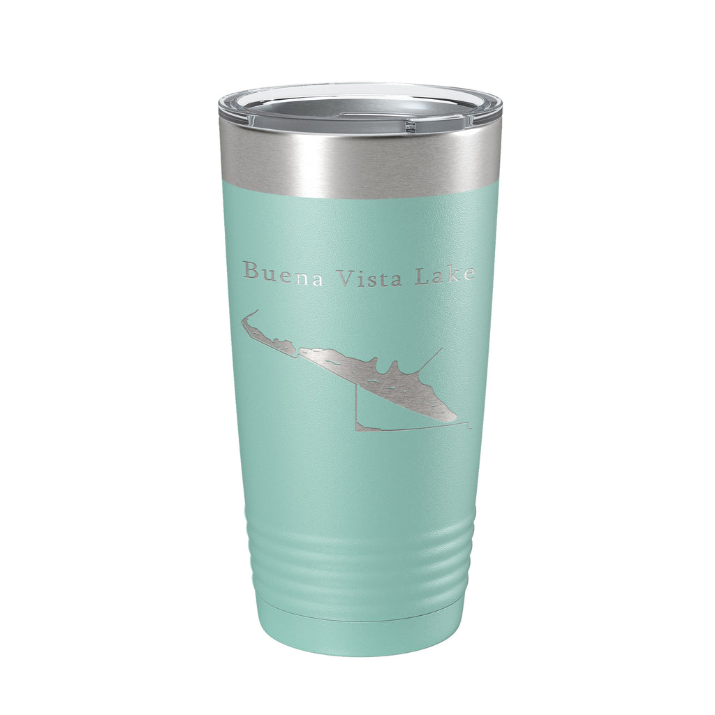 Buena Vista Lake Map Tumbler Travel Mug Insulated Laser Engraved Coffee Cup California 20 oz