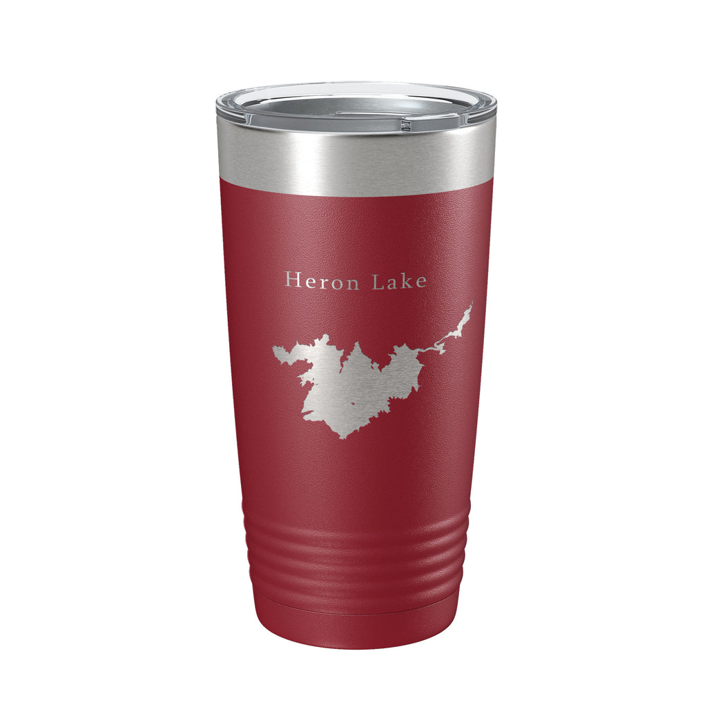 Heron Lake Map Tumbler Travel Mug Insulated Laser Engraved Coffee Cup New Mexico 20 oz