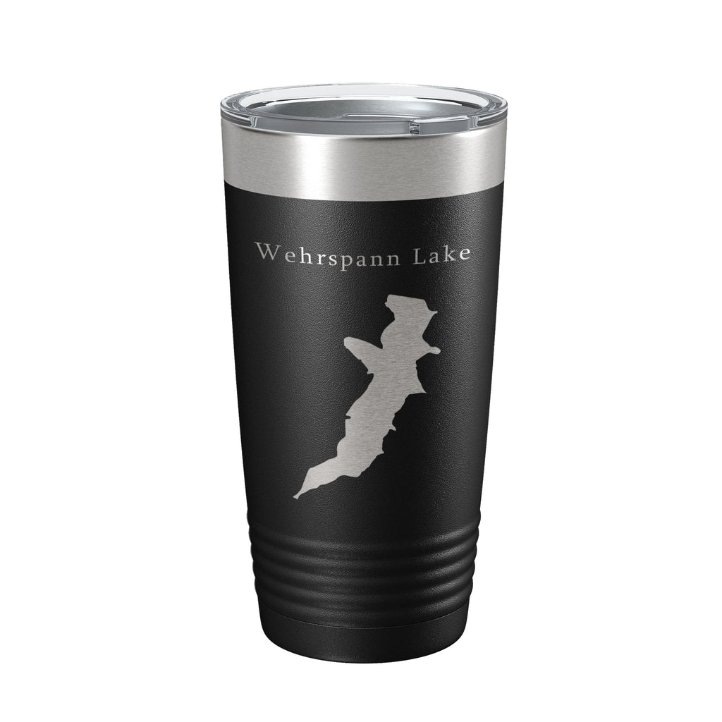 Wehrspann Lake Map Tumbler Travel Mug Insulated Laser Engraved Coffee Cup Nebraska 20 oz