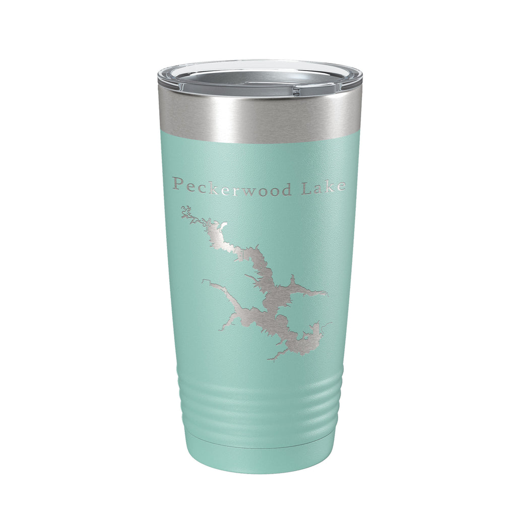 Peckerwood Lake Map Tumbler Travel Mug Insulated Laser Engraved Coffee Cup Hartz Reservoir Arkansas 20 oz