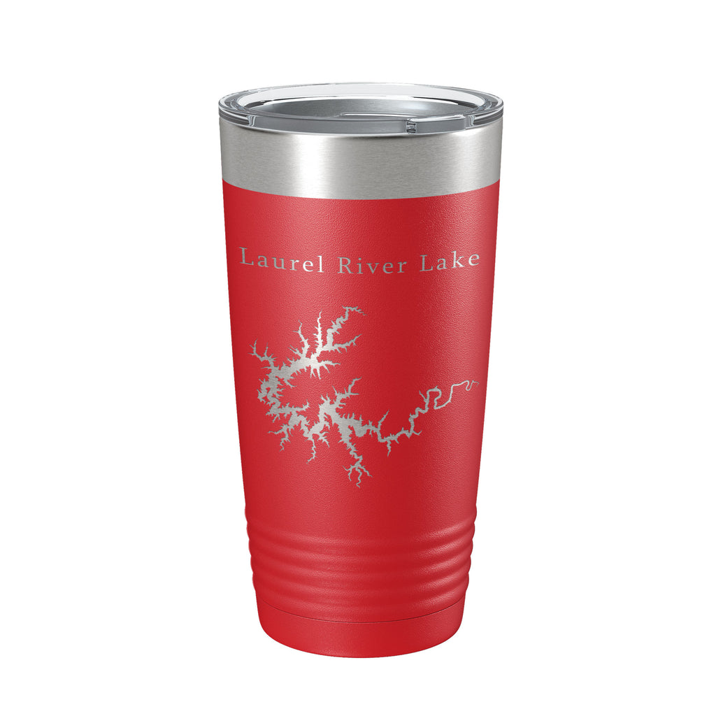 Laurel River Lake Map Tumbler Travel Mug Insulated Laser Engraved Coffee Cup Kentucky 20 oz