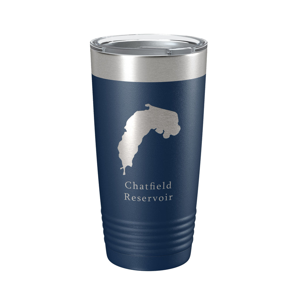 Chatfield Reservoir Tumbler Lake Map Travel Mug Insulated Laser Engraved Coffee Cup Colorado 20 oz