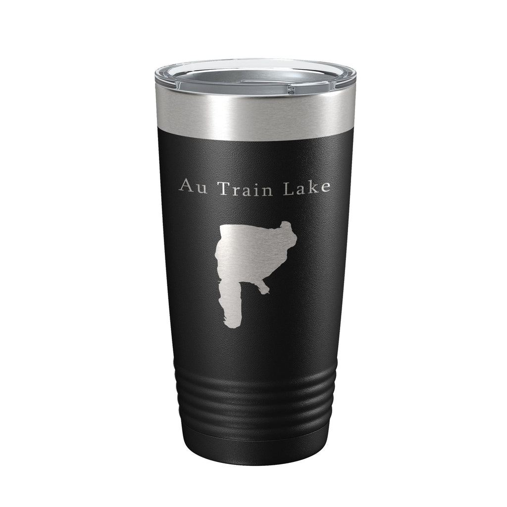 Au Train Lake Map Tumbler Travel Mug Insulated Laser Engraved Coffee Cup Michigan 20 oz