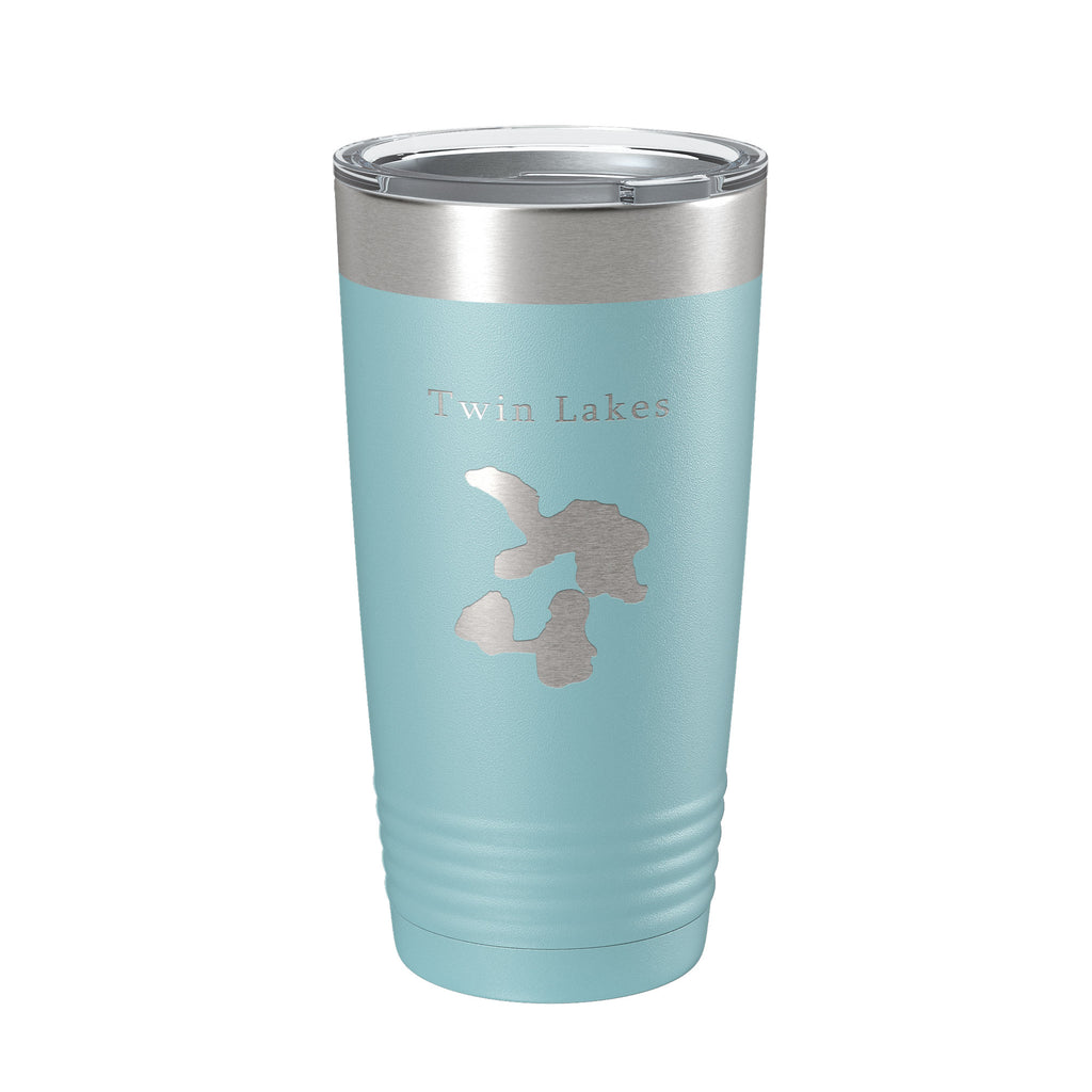 Twin Lakes Bovey Map Tumbler Travel Mug Insulated Laser Engraved Coffee Cup Minnesota 20 oz