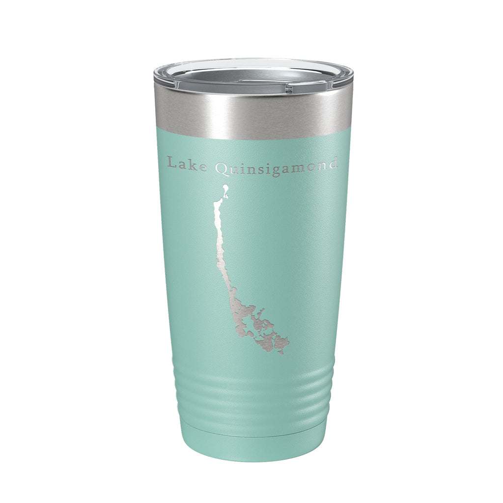 Lake Quinsigamond Map Tumbler Travel Mug Insulated Laser Engraved Coffee Cup Massachusetts 20 oz