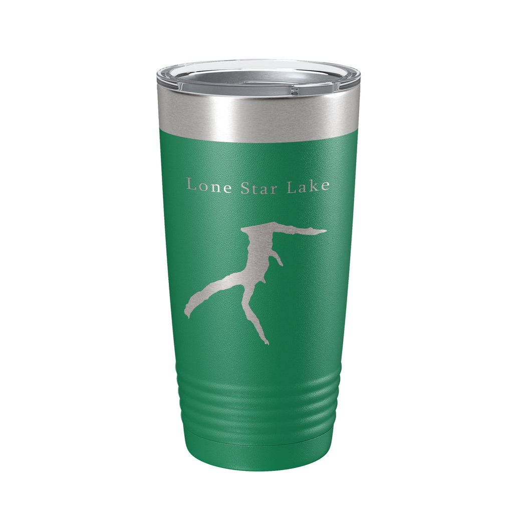 Lone Star Lake Map Tumbler Travel Mug Insulated Laser Engraved Coffee Cup Kansas 20 oz