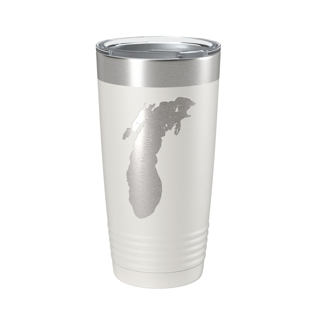 Lake Michigan Map Tumbler Travel Mug Insulated Laser Engraved Coffee Cup Illinois Wisconsin Indiana Michigan 20 oz