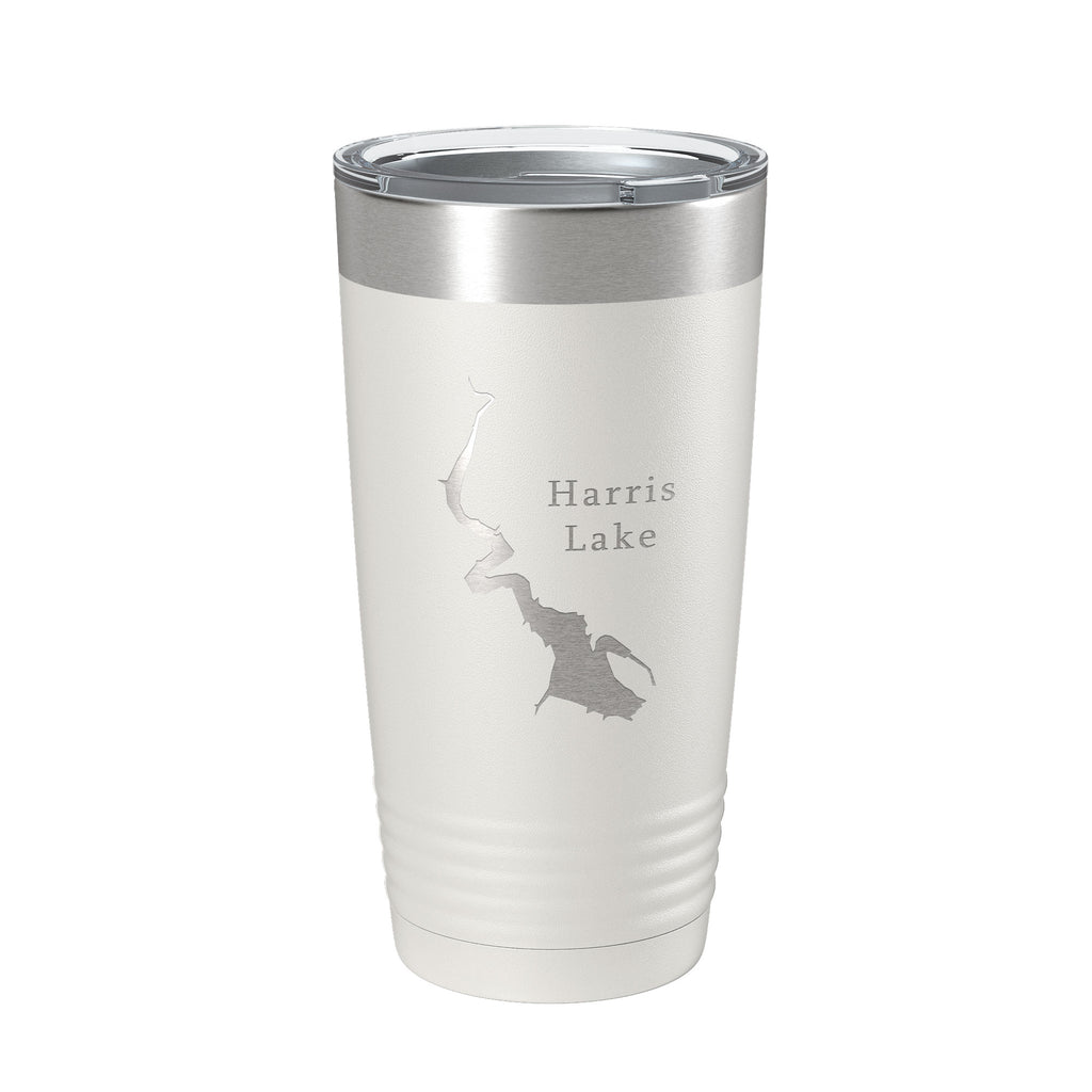 Harris Lake Map Tumbler Travel Mug Insulated Laser Engraved Coffee Cup Alabama 20 oz