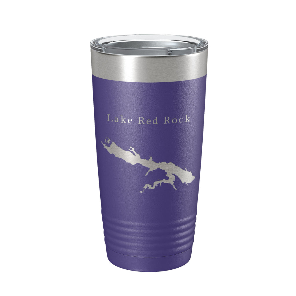 Lake Red Rock Map Tumbler Travel Mug Insulated Laser Engraved Coffee Cup Iowa 20 oz