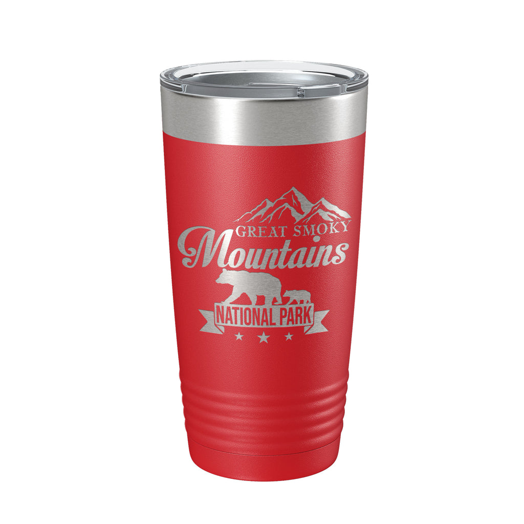 Great Smoky Mountains National Park Bear Tumbler GSMNP Travel Mug Gift Insulated Laser Engraved Coffee Cup 20 oz